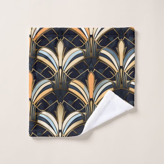 Blauw en goudkunst Deco Bad Handdoek (Wasdoekje)