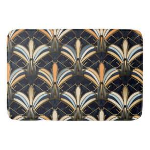 Blauw en goudkunst Deco Badmat