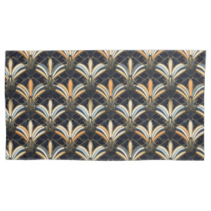 Blauw en goudkunst Deco Kussensloop