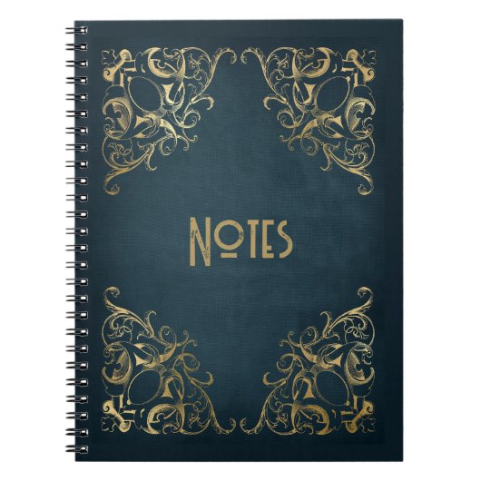  blauw en goudLijst Notitieboek (Voorkant)