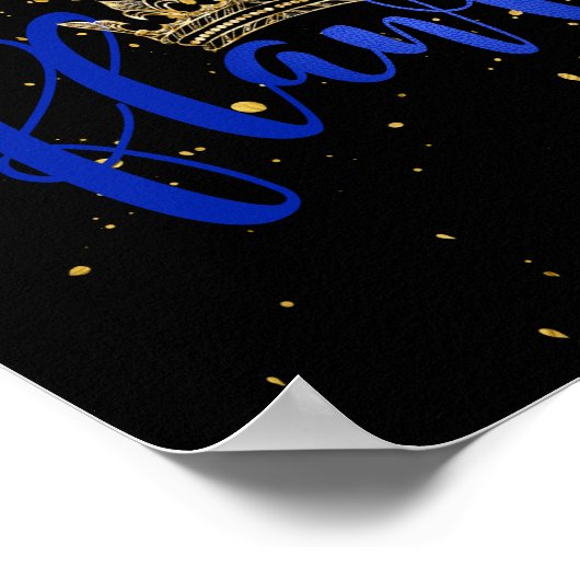 Blauw en goudloos Poster (Hoek)