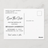 Blauw- en goudmafbeelding Sla de datum op Briefkaart (Achterkant)