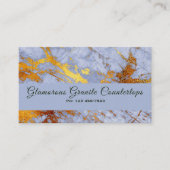 Blauw en goudmarmer abstract Visitekaartje (Voorkant)