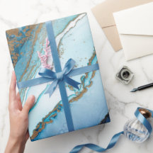 Blauw en goudmarmer omslagpapier