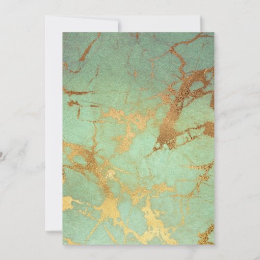 Blauw en goudmarmer sparen de datum Kaart van het (Achterkant)