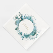 Blauw en goudmatig minimalistisch Vrijgezellenfees Servet (Hoek)