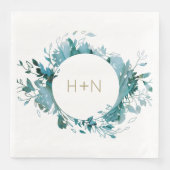 Blauw en goudmatig minimalistisch Vrijgezellenfees Servet (Voorkant)