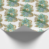  blauw en goudmeel cadeaupapier (Hoek)