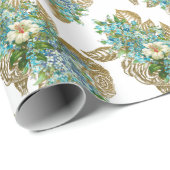  blauw en goudmeel cadeaupapier (Rol Hoek)