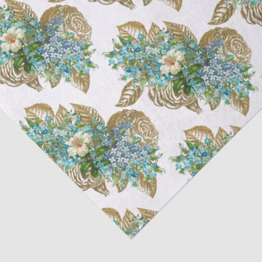  blauw en goudmeel tissuepapier (Detail)