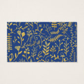 Blauw- en goudoosterse Floral, luier Raffle Ticket Visitekaartje (Achterkant)