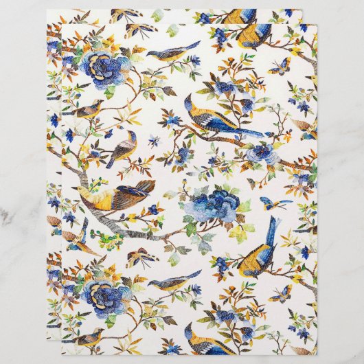 Blauw- en goudpapier voor vogels (Voorkant / Achterkant)