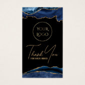 Blauw- en goudpasta visitekaartje (Voorkant)