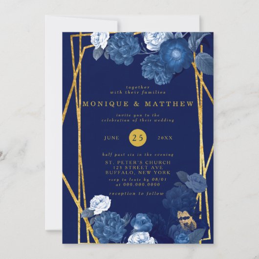 Blauw- en goudplatforminstallatie kaart (Voorkant)