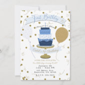 Blauw- en goudsuiker: 1 op de eerste verjaardag va kaart (Voorkant)