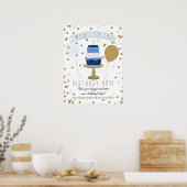 Blauw- en goudsuiker: 1 op de eerste verjaardag va poster (Keuken)