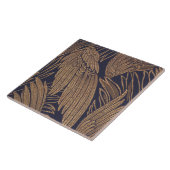  blauw en goudvleugelpatroon tegeltje (Zijkant)