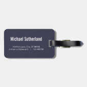 Blauw en goudWereldkaart elegant Bagagelabel (Achterkant horizontaal)