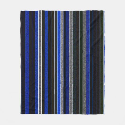 Blauw en graniet Stripes Fleece Deken (Voorkant)