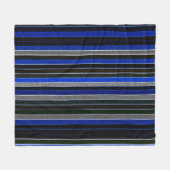 Blauw en graniet Stripes Fleece Deken (Voorkant (Horizontaal))