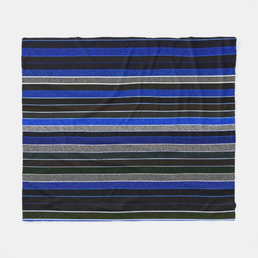 Blauw en graniet Stripes Fleece Deken (Voorkant (Horizontaal))
