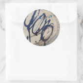 Blauw en grijs abstract ronde sticker (Tas)