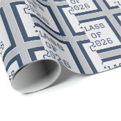 Blauw en Grijs Afstudeer Inpakpapier 2026 (Rol Hoek)