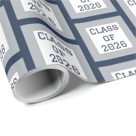 Blauw en Grijs Afstudeer Inpakpapier | 2026