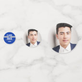 Blauw en grijs Afstuderen Foto gefeliciteerd Confetti (Voorkanten)