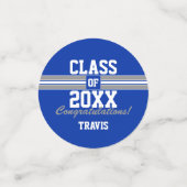 Blauw en grijs Afstuderen Foto gefeliciteerd Confetti (Kleine voorkant)