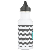 Blauw en grijs anker met golfpatroon waterfles (Links)