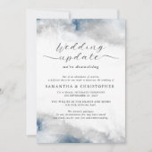 Blauw en grijs aquarel bruiloft downsizing update aankondiging (Voorkant)