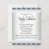 Blauw en grijs  Baby Boy Shower Kaart (Achterkant)