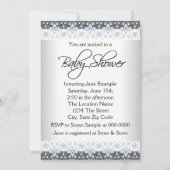 Blauw en grijs  Baby Boy Shower Kaart (Achterkant)