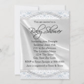 Blauw en grijs  Baby Boy Shower Kaart (Achterkant)