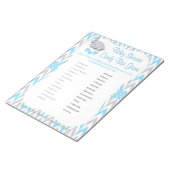 Blauw en grijs Baby shower met olifant - Spel 2 Notitieblok (Schuin)