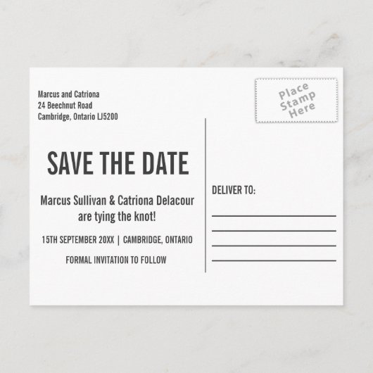 Blauw en grijs Banner Modern sparen het Briefkaart (Achterkant)