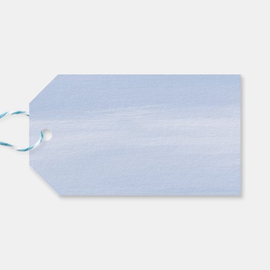 Blauw en grijs boeket op blauwe achtergrond cadeaulabel (Achterkant Horizontaal)