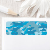 Blauw en grijs Camo-ontwerp Etiket (Insitu)