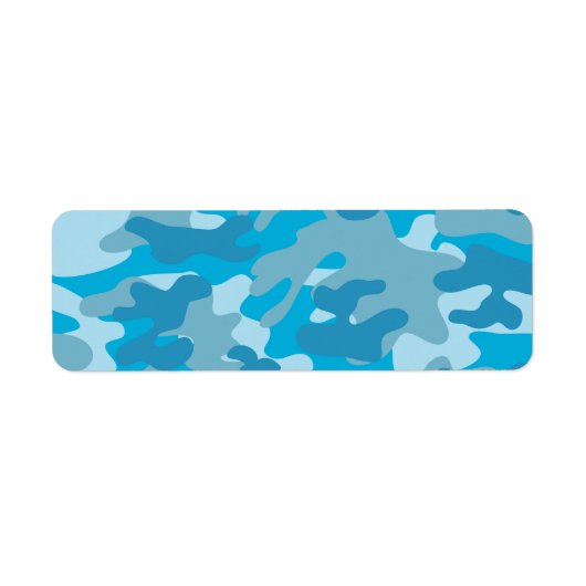 Blauw en grijs Camo-ontwerp Etiket (Voorkant)