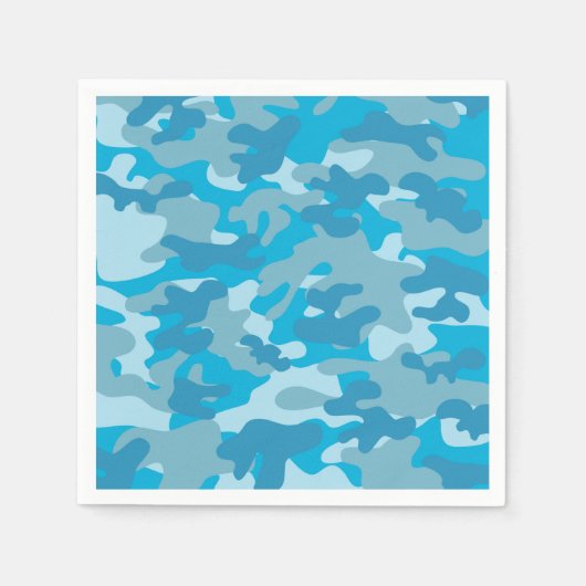 Blauw en grijs Camo-ontwerp Servet (Voorkant)