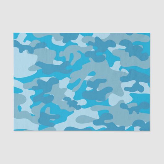 Blauw en grijs Camo-ontwerp Tissuepapier (Voorkant)