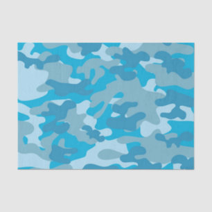 Blauw en grijs Camo-ontwerp Tissuepapier