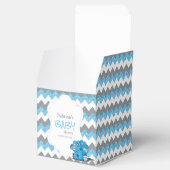 Blauw en grijs Chevron Elephant Baby shower Bedankdoosjes (Geopend)