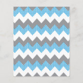 Blauw en grijs Chevron Elephant Baby shower | Spel Flyer (Achterkant)