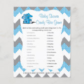 Blauw en grijs Chevron Elephant Baby shower | Spel Flyer (Voorkant)