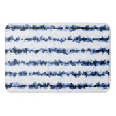 Blauw en grijs crinkly gestructureerde lijnen op w badmat (Voorkant)