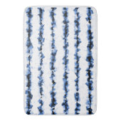 Blauw en grijs crinkly gestructureerde lijnen op w badmat (Voorkant Verticaal)