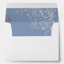 Blauw en grijs Eenvoudig legant Filigree Wedding