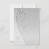 Blauw en Grijs Eerste Communie Kaart (Achterkant)